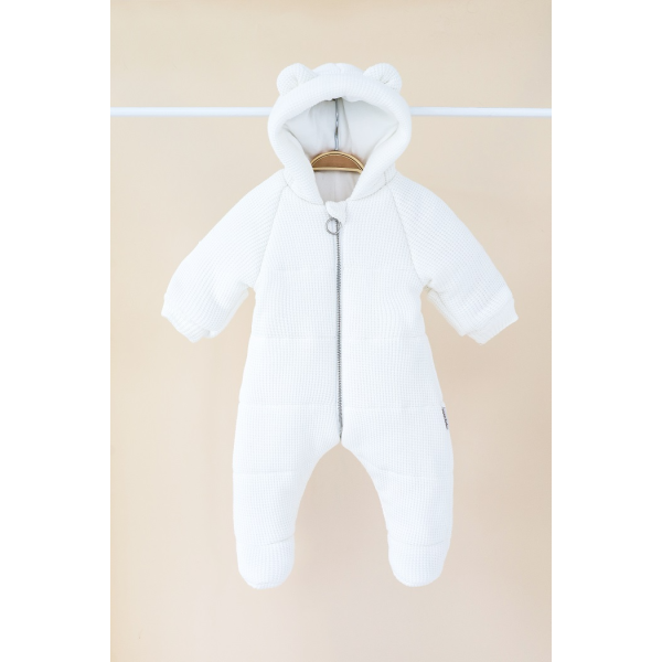 Вʼязаний комбінезон Creamy молоко (холософт/бавовняний підклад)
