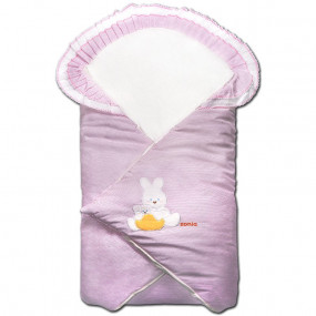 Одеяло-конверт на липучке РОЗОВОЕ в горошек, 90 на 90 см