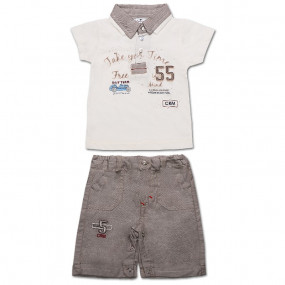 Комплект ля мальчика Фристайл (футболка, шорты) интерлок (беж)