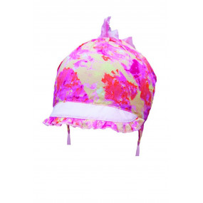 Панамка-кепка для девочки Луция (с завязками), цветочный принт