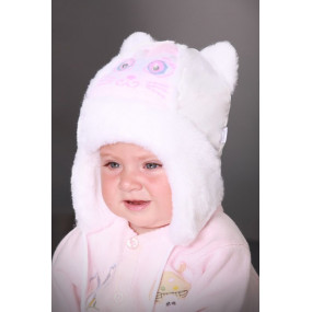 Шапка зимова МУРЗИК, біло-рожевий 2