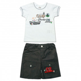 Комплект для хлопчика Скаут (футболка, шорти) інтерлок (сірий)