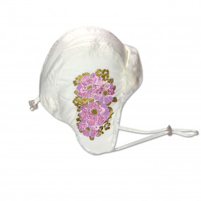 Шапка зимова для дівчинки Маки (плащівка), молочний 2