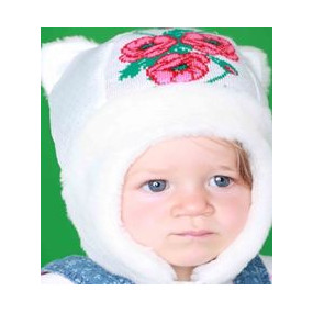 Шапка зимова Мак (на синтепоні), білий 2