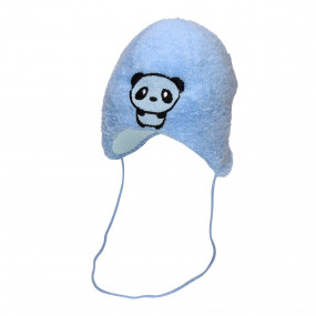 Шапка утеплена (на синтепоні) Панда, блакитний 2