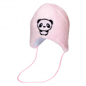 Шапка утеплена (на синтепоні) Панда, рожевий 2