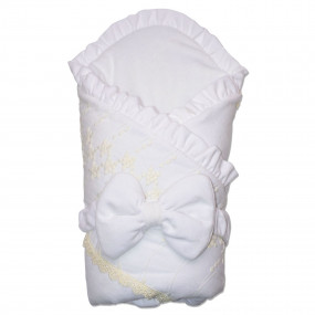 Конверт-ковдра велюр на флісі Milena для новонароджених (білий