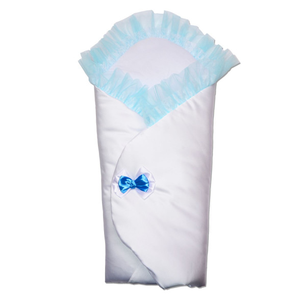 Конверт-одеяло Бантик (зимний), голубой 80 х 80 см