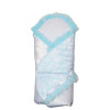 Конверт-одеяло Сяйво атлас-гипюр (зимний), бело-голубой 80 х 80