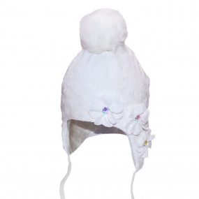 Шапка зимняя Nikoletta (плюш-букле, объёмный декор, камни)