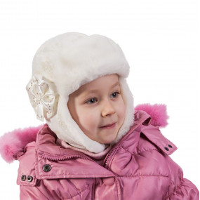 Шапка зимова Berta (плащівка на тінсулейті), екрю 2