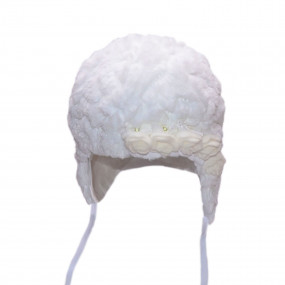 Шапка демісезонна Emma (плюш-хутро на 100% бавовні), білий 2