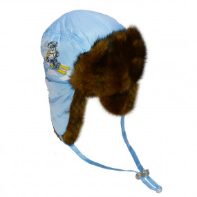 Шапка зимова для хлопчика Michael (плащівка), блакитний 2