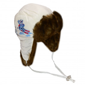 Шапка зимова для хлопчика Michael (плащівка), екрю 2