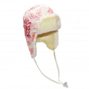 Шапка зимова для дівчинки Marta (плащівка принт), екрю 2