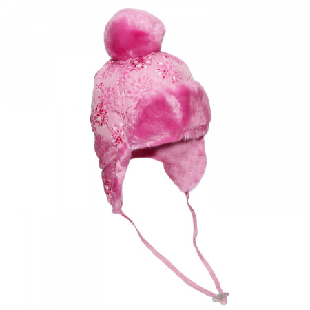 Шапка зимняя для девочки Gabriel (плащевка принт), розовый