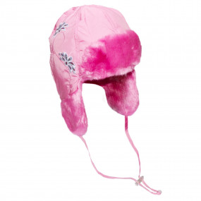 Шапка зимова Agata (плащівка, вишивка), рожевий 2