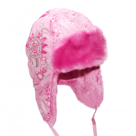 Шапка зимняя для девочки Agneshka (плащевка принт), розовый