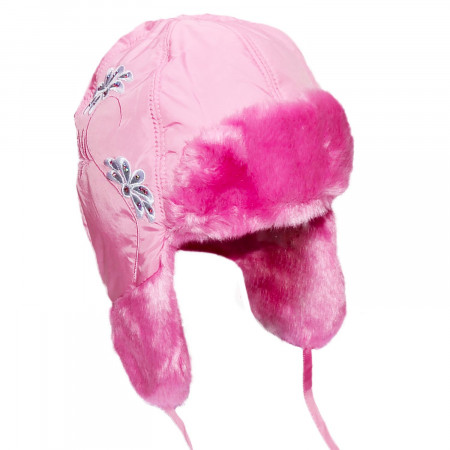 Шапка зимняя Agata (плащевка, вышивка), розовый
