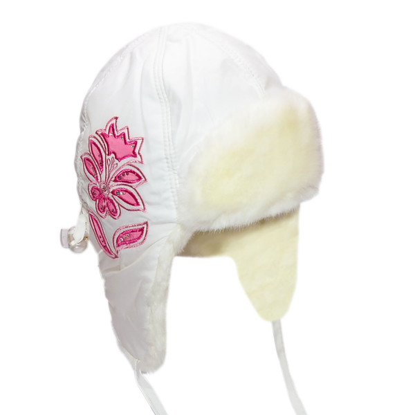 Шапка зимова Anitta (плащівка, вишивка), екрю