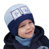 Шапка зимняя для мальчика Snowman (флис, инсулейт), голубой с