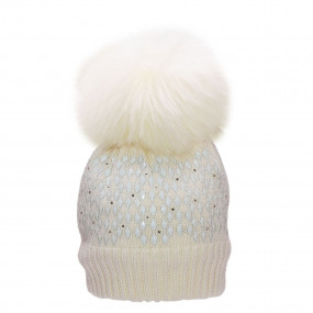 Шапка зимова тришарова Samanta (100% мериносова вовна), шампань 2