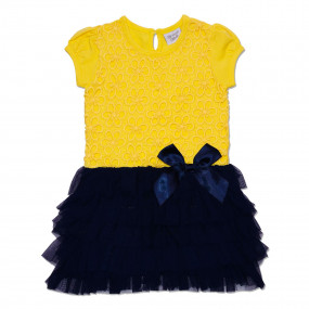 Платье Crochett с коротким рукавом, жёлто-синее