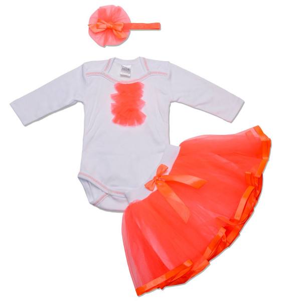 Комплект Berry (юбка из фатина, боди, повязка), оранж