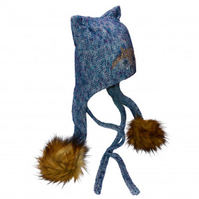 Шапка зимова Liska (синьо-сіра) 2