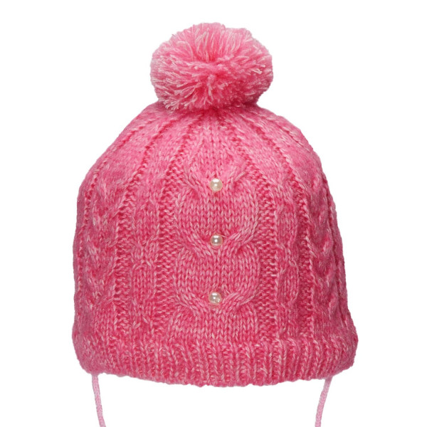 Первая зимняя шапочка Буся (на синтепоне), розовый