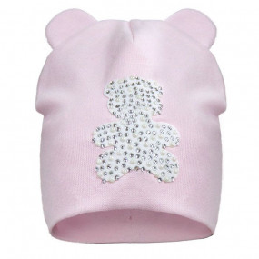 Первая демисезонная шапочка Teddy bear (премиум), розовый