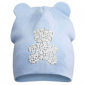 Первая демисезонная шапочка Teddy bear (премиум), голубой