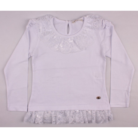 Блуза 11179 для девочки (BREEZE), белая