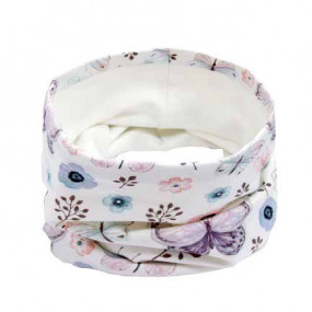 Комплект 20169 (шапка, баф), метелики фліс 2