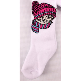 Колготи махра Кішка, білий 2