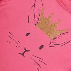 Світшот КРОЛИК в короні, двонитка (яскраво-рожевий) 2