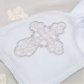 Мішечок для локону "Талісман янгола" інтерлок (білий/срібло) 2