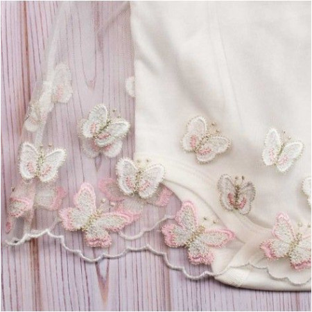 Боди-платье "Бабочки" розовые (интерлок молочный)