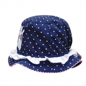 Панама 20328 для дівчаток Котики, зав`язки (синій) 100% бавовна 2