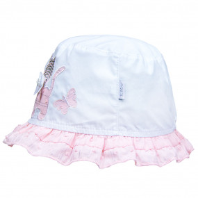 Панама 20308 для дівчаток Котики, зав`язки (рожевий декор) 100% 2