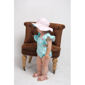 Ромпер "Мальта" бірюзові трикутники (сатин 100% бавовна) 2