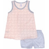Піжама для дівчинки Spirit майка/шорти (104626), рожевий/сірий