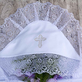 Крижма 4920 Розалія біла (інтерлок) 90 х 90 см 2