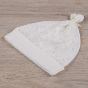 Шапочка святкова без зав`язок Малючок, молочний інтерлок 2