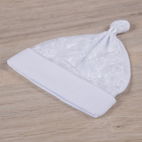 Шапочка святкова без зав`язок Малючок, білий інтерлок 2