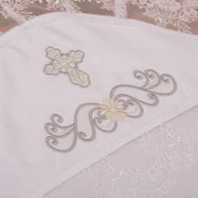 Крижма "Світлинка" біла/срібло (інтерлок) 75х100 см 2
