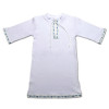 Кристиан-2" крестильная рубаха (белый с голубым орнаментом)