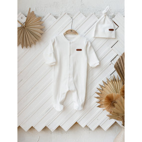 Чоловічок LIAM молоко (інтерлок 100% бавовна) з шапочкою 2