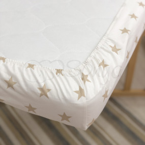 Простирадло на резинці "Зірка" беж на білому (поплін) 60х120см 2