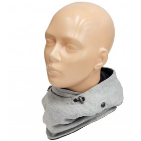 Баф-капюшон-балаклава з маскою (бавовна на флісі) сірий меланж 2